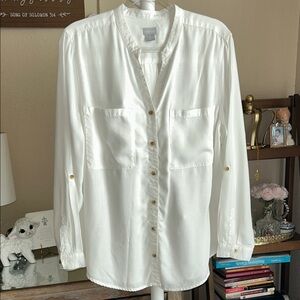 Chico's Cream V-Neck Blouse